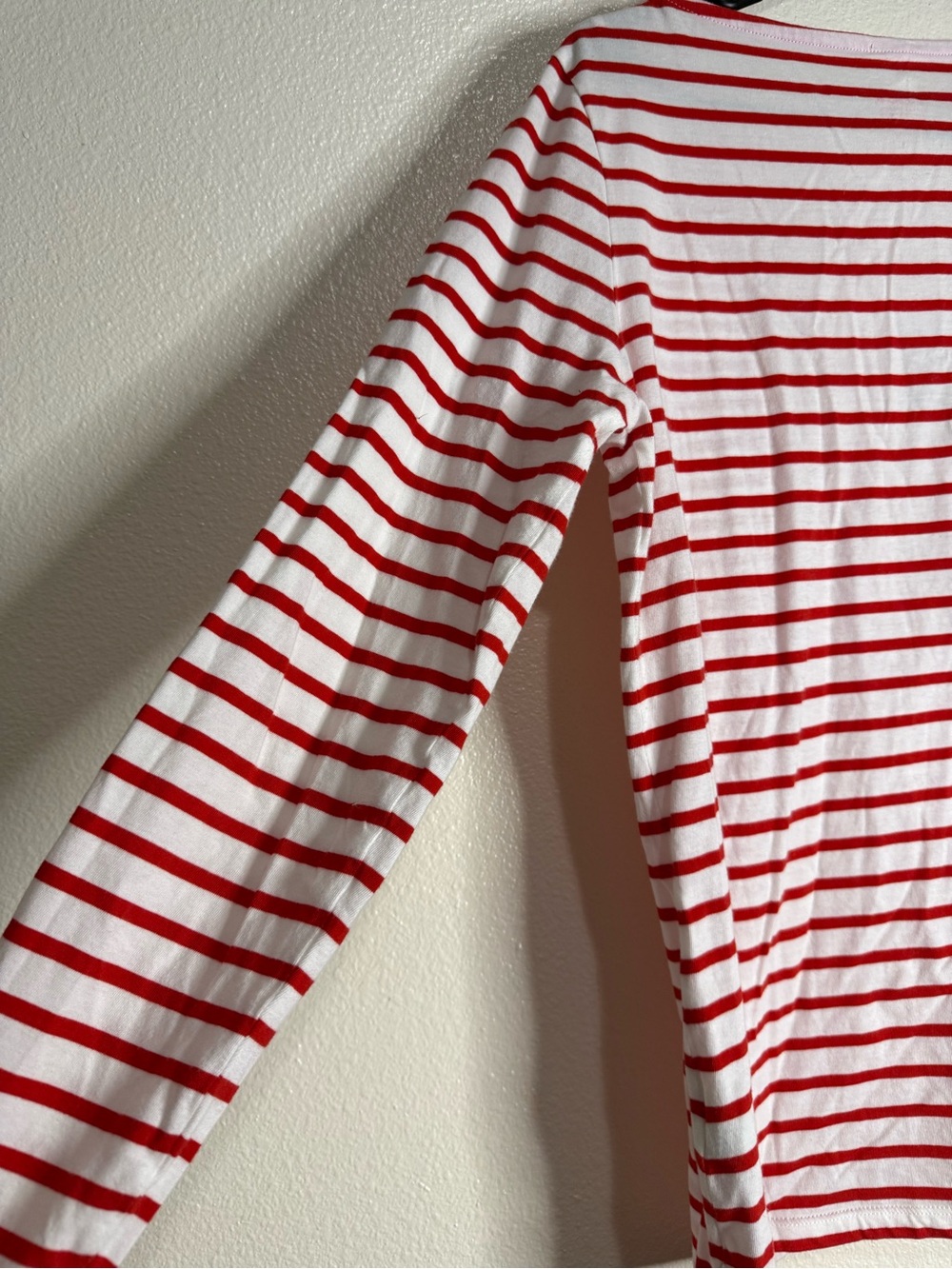 Boden The Christmas Breton Red & White Striped Top with Pink Trim (Box B) - Picture 8 of 9